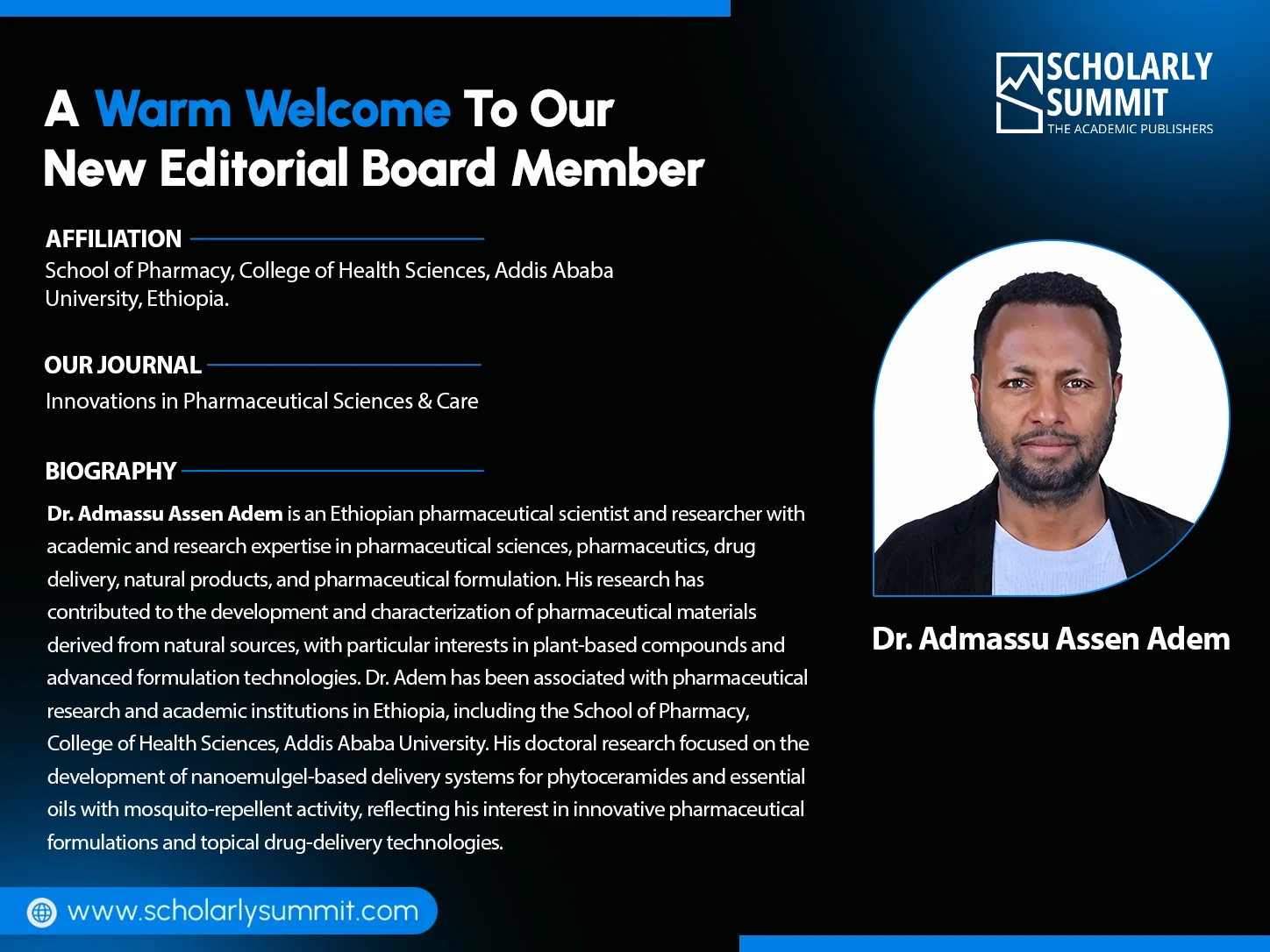 A Warm Welcome To Our New Editorial Board Member